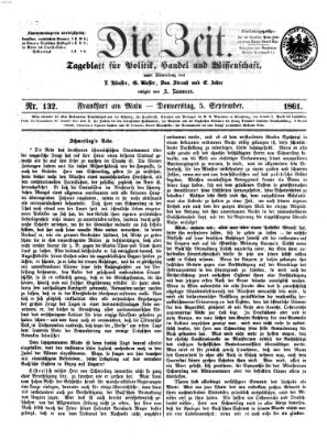 Die Zeit Donnerstag 5. September 1861