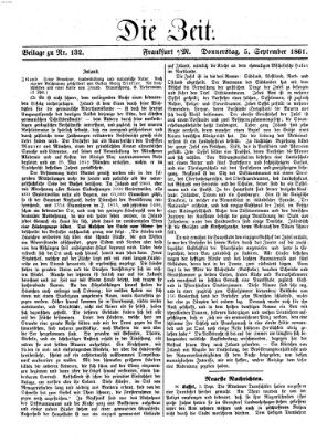 Die Zeit Donnerstag 5. September 1861