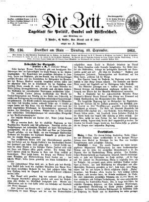 Die Zeit Dienstag 10. September 1861