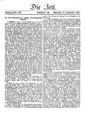 Die Zeit Mittwoch 11. September 1861