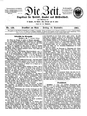 Die Zeit Freitag 13. September 1861