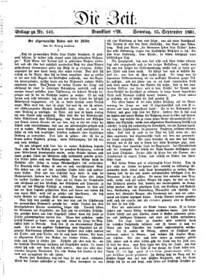 Die Zeit Sonntag 15. September 1861