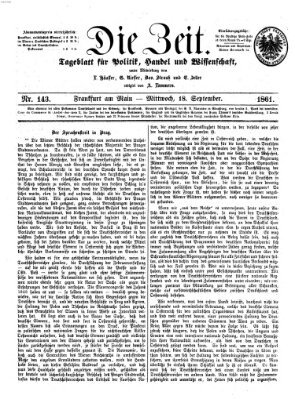 Die Zeit Mittwoch 18. September 1861