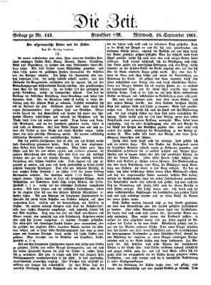 Die Zeit Mittwoch 18. September 1861