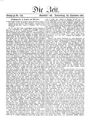 Die Zeit Donnerstag 19. September 1861