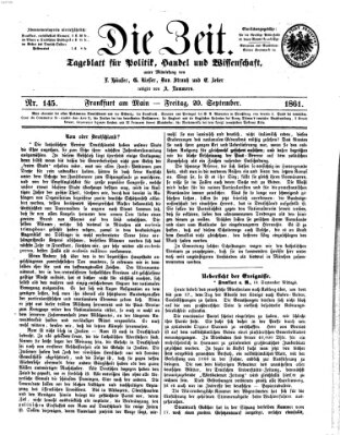 Die Zeit Freitag 20. September 1861