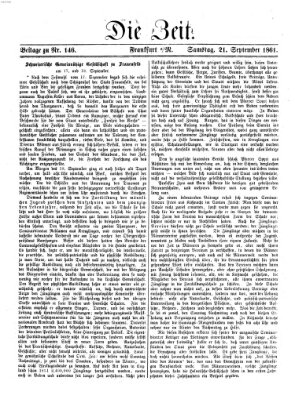 Die Zeit Samstag 21. September 1861