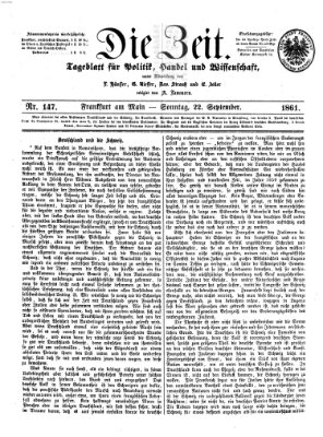 Die Zeit Sonntag 22. September 1861