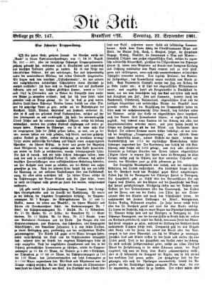 Die Zeit Sonntag 22. September 1861