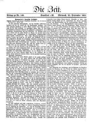 Die Zeit Mittwoch 25. September 1861