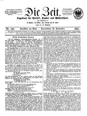 Die Zeit Donnerstag 26. September 1861