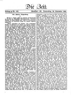 Die Zeit Donnerstag 26. September 1861