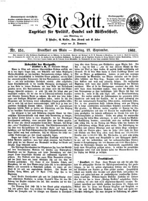 Die Zeit Freitag 27. September 1861