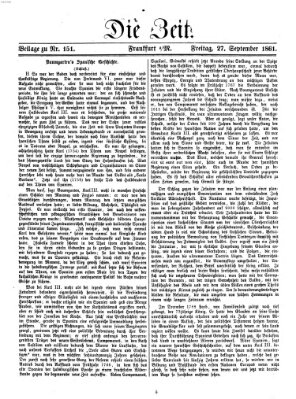 Die Zeit Freitag 27. September 1861