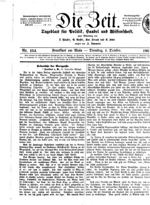 Die Zeit Dienstag 1. Oktober 1861