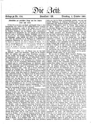 Die Zeit Dienstag 1. Oktober 1861