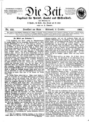 Die Zeit Mittwoch 2. Oktober 1861