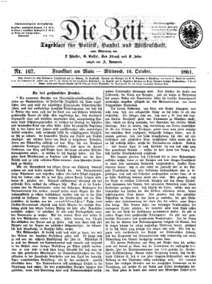 Die Zeit Mittwoch 16. Oktober 1861