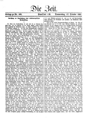 Die Zeit Donnerstag 17. Oktober 1861