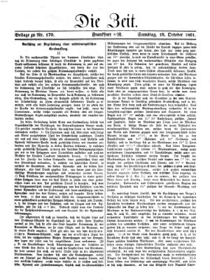 Die Zeit Samstag 19. Oktober 1861