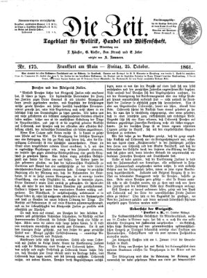 Die Zeit Freitag 25. Oktober 1861