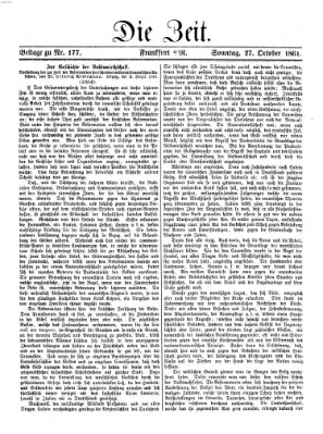 Die Zeit Sonntag 27. Oktober 1861