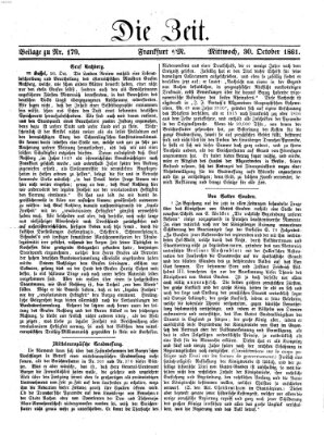 Die Zeit Mittwoch 30. Oktober 1861