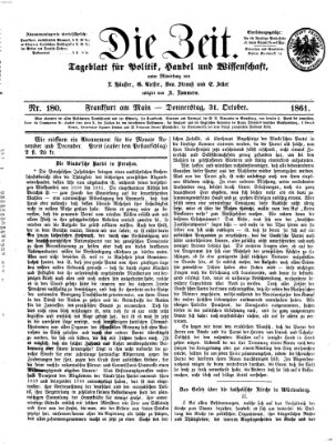 Die Zeit Donnerstag 31. Oktober 1861