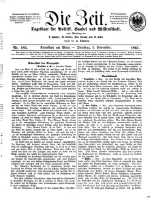 Die Zeit Dienstag 5. November 1861