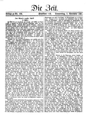 Die Zeit Donnerstag 7. November 1861