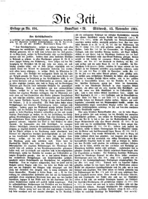 Die Zeit Mittwoch 13. November 1861