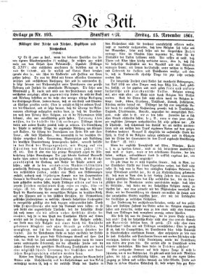 Die Zeit Freitag 15. November 1861