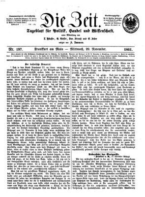 Die Zeit Mittwoch 20. November 1861