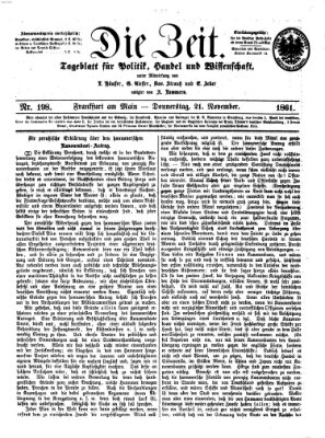 Die Zeit Donnerstag 21. November 1861