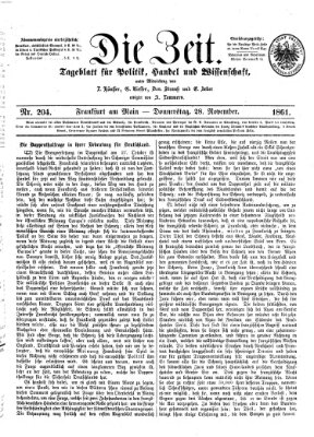 Die Zeit Donnerstag 28. November 1861