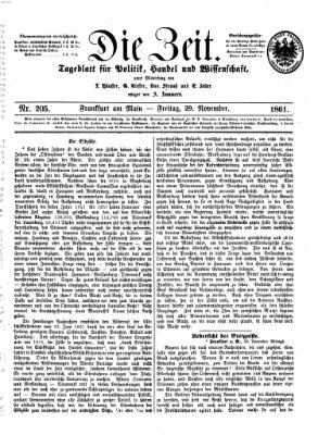 Die Zeit Freitag 29. November 1861