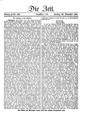 Die Zeit Freitag 29. November 1861