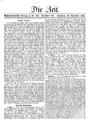 Die Zeit Samstag 30. November 1861