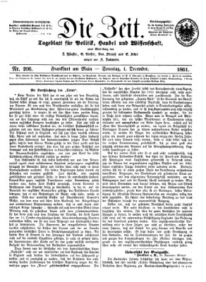 Die Zeit Sonntag 1. Dezember 1861