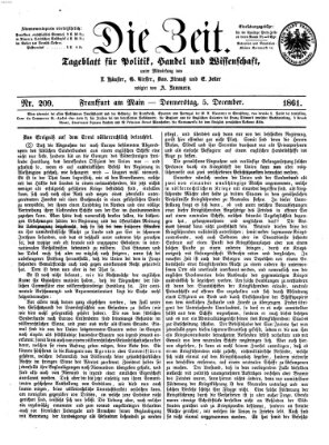 Die Zeit Donnerstag 5. Dezember 1861