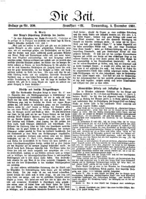 Die Zeit Donnerstag 5. Dezember 1861