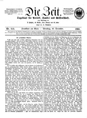 Die Zeit Dienstag 10. Dezember 1861