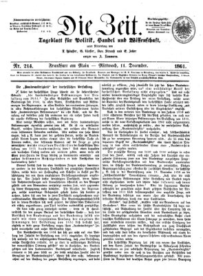 Die Zeit Mittwoch 11. Dezember 1861