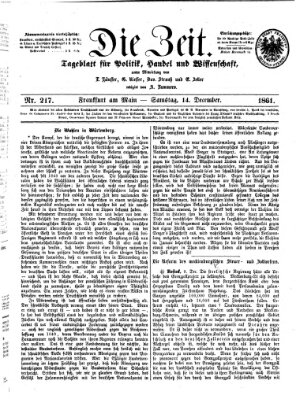 Die Zeit Samstag 14. Dezember 1861