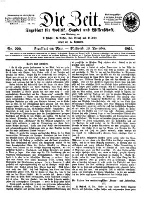 Die Zeit Mittwoch 18. Dezember 1861