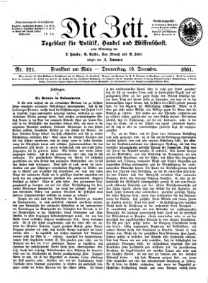 Die Zeit Donnerstag 19. Dezember 1861