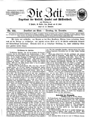 Die Zeit Dienstag 24. Dezember 1861