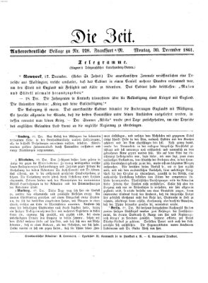 Die Zeit Montag 30. Dezember 1861