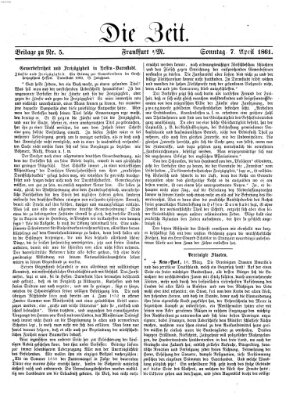 Die Zeit Sonntag 7. April 1861