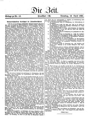 Die Zeit Dienstag 16. April 1861